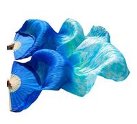 GZXXB Belly Dancing Fan Artificial Women Silk Belly Dance Fan 1 Pair(07,180cm Imitation Silk)