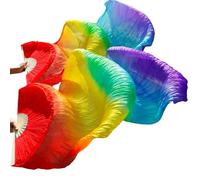 GZXXB Belly Dancing Fan Artificial Women Silk Belly Dance Fan 1 Pair(20,180cm Imitation Silk)