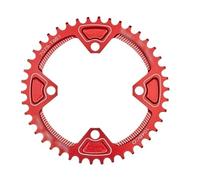 GZXXB Bike Chain Ring Aluminum 104BCD Round Narrow Wide Chainring MTB Mountain Bike Bicycle 40T 42T Crankset Single Tooth Plate Parts 104 BCD(Red 42T)