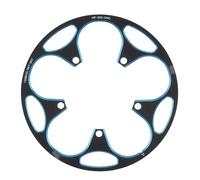 GZXXB Bike Chain Ring Aluminum 130BCD 50T-54T 56T-60T Road Bicycle Crank Set Aluminum Alloy Protective Plate Single Disc Sprocket Gear Strong Cover(56T-60T,Blue disc)