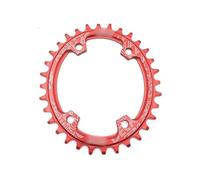 GZXXB Bike Chain Ring Aluminum 96bcd Round Mountain Bicycle Chainring BCD 96mm 32/34/36/38T Crown Plate Parts Bike Crank(36T,Oval Red)
