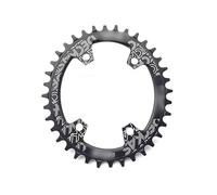 GZXXB Bike Chain Ring Aluminum 96bcd Round Mountain Bicycle Chainring BCD 96mm 32/34/36/38T Crown Plate Parts Bike Crank(36T,Oval Black)