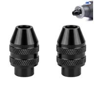 GZYCKJ 2 Pcs Multi Keyless Drill Bit Adapter Corded Rotary Tool, Sturdy Alloy Collet Set for Sanding Drums and High Speed Projects, Compatible with Dremel Chuck