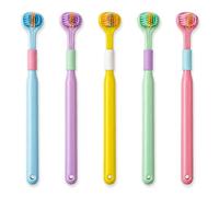 GZYCKJ 5 Pcs 3 Sided Toothbrush, Three Sided Toothbrush Adults for Oral Cleaning, Toothbrushs for Sensory Issues, Triple Headed Manual Care Brush