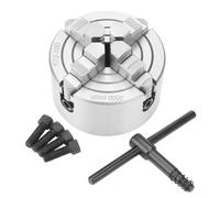 GZYF 100mm 4" #K72-100 Independent 4 Jaw Reversible Lathe Chuck Turning Machine Accessories Iron Silver for Grinding/Drilling/Millin Machines