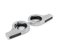 GZYF 37-41MM CNC LED Fork Amber Turn Signal Light Indicator Clamp Lamp Chrome for Motorcycle