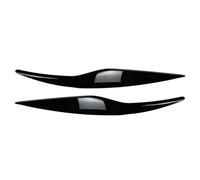 GZYF Front Headlight Eyebrow Trim Repalcement Carbon Fiber Cover Decoration Headlight Headlamp Eyebrow Eyelids Frame Cover Trim Glossy Black for Fiesta MK6 2008-2012