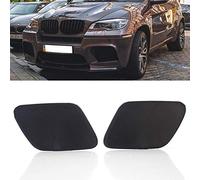 GZYF Motorcycle 2pcs Front Bumper Headlight Washer Nozzle Jet Cover Caps Accessaries for X5 E70 2006-2012, Black