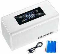 GZYHDC Medicine Refrigerator, Insulin Refrigerator, Cooler Box LED Display 2-8 ° C Medicine Car Fridge Drug Cooler Large Space 10200mAh Lithium Battery(2battery)