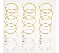 GZYUJIEMEDIA (3 Sets) 6 Pieces Acoustic Guitar Strings (String Gauge 0.01-0.05),(10-50), Replacement Bronze Strings, Ideal for Beginners and Performers - (Color, Brass)