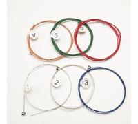 GZYUJIEMEDIA 6 Pieces Acoustic Guitar Strings Set (String Gauge 0.01-0.05),(10-50), Replacement Bronze Strings, Ideal for Beginners and Performers - (Color, Multicolor)