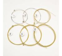 GZYUJIEMEDIA 6 Pieces Acoustic Guitar Strings Set (String Gauge 0.01-0.05),(10-50), Replacement Bronze Strings, Ideal for Beginners and Performers - (Color, Brass)