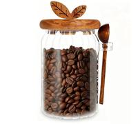GZYYANG Storage Jars with Lid Storage Container with Spoon Storage Jars Glass Container Storage Jar for Coffee Beans, Pasta, Nuts, Biscuits, Sweets