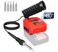 GZYZ Soldering Iron Station Compatible with Einhelll Power X-Change 18V Battery, 180℃- 480℃ Cordless Soldering Iron with LCD Display,Dual Charger Ports for DIY Project, Appliance Repair (Tool Only)