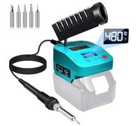 GZYZ Soldering Iron Station Compatible with Makita 18V Battery, 180℃- 480℃ Cordless Soldering Iron Kit with LCD Display, USB & Type C Port, for DIY Project, Appliance Repair (No Battery)