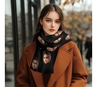 GZYZXP Custom Scarfs with Photos Text, Custom Face photo Scarfs, Winter Warm Thick Scarf Stole Blanket Cape Christmas Birthday Gifts, Customized Soft Large Beach Shawls For Women Men, 35x173cm