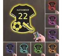 GZYZXP Personalized Soccer Neon Sign, Personalized Player Name Sign Home Décor, Custom Name Sport Metal Monogram Sign with LED Light, Custom Name Neon Sign, Party Bar Christmas Birthday Gift