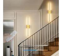 GZZBMY Indoor LED Wall Lamp with Remote Control Dimmable Wall Lights USB Rechargeable Touch Wall Light Wireless 350° Rotation Wall Sconce Bedroom Living Room Corridor (2 Packs,Gold Square)