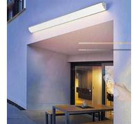 GZZBMY Modern Outdoor Dimmable Wall Lights LED Outside Wall Lamp with Remote Control Garden 3000K-6500K IP65 Waterproof Wall Lighting Indoor Acrylic Long Strip Terrace Fence (Silver,60cm)