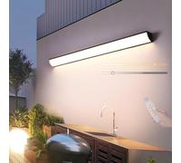 GZZBMY Modern Outdoor Dimmable Wall Lights LED Outside Wall Lamp with Remote Control Garden 3000K-6500K IP65 Waterproof Wall Lighting Indoor Acrylic Long Strip Terrace Fence (Black,30cm)