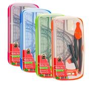 GZZHONGHENG 10-Pack 8-Piece Maths Geometry Set - Compass, Protractor, Ruler & Triangles with Pencil, Eraser, Sharpener & Clear Pencil Case | School Stationery Kit for Students, Exams & Classroom Use