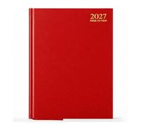 GZZHONGHENG A4-2027-WEEK TO VIEW-RED-DIAARY-HARDBACK.