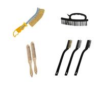 GZZHONGHENG Brass Wire Brush with Yellow Handle - Heavy Duty Crimped Wire Brush for Rust Removal, Paint Stripping, Welding Prep, Metal Cleaning, Wood Treatment & Surface Preparation