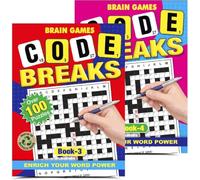 GZZHONGHENG Codeword Puzzle Book Set for Adults, Books 3 & 4, Pack of 2, 136 Pages Each, Code Breaker Word Puzzles, Brain Training & Logic Games