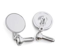 H 1 Pair 7/8" 22mm Universal Motorcycle Rear View Mirror Side Mirrors Bar End Handlebar Rearview Side Mirrors Accessories(Silver)