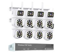 H.265 3MP 4MP 5MP Wireless CCTV System Two Way Audio Waterproof WIFI IP Auto Tracking PTZ 10CH NVR Video Surveillance Kit(2T,4MP 8 Dual Lens Cam)