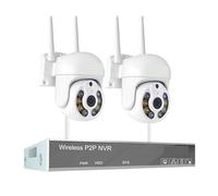 H.265 3MP 4MP 5MP Wireless CCTV System Two Way Audio Waterproof WIFI IP Auto Tracking PTZ 10CH NVR Video Surveillance Kit(2T,10CH 5MP With 2 PTZ)