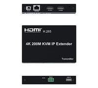 H.265 4K 200M HDMI IP KVM Extender 656Ft, over Cat5e/6 HDMI KVM Matrix Extender with USB by Network Switch one to many Support Mouse Keyboard (TX)