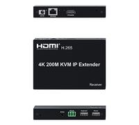 H.265 4K 200M HDMI IP KVM Extender 656Ft, over Cat5e/6 HDMI KVM Matrix Extender with USB by Network Switch one to many Support Mouse Keyboard (RX)