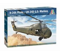 H-34A Pirate / UH-34D U.S. Marines Helicopter 1:48 Plastic Model Kit