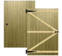 H.6ft (180cm) x W.4ft (120cm) Pressure-Treated (Tanalised) Pedestrian Garden Gate Flat Interlock Tongue & Groove Boards on a Semi-Braced Timber Frame ProfessionalRing Latch Hing Pack Included