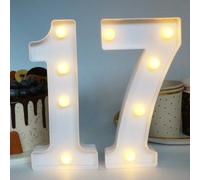 H:7.88 inches Light Up Numbers 17 Sign for Party Decor, 17th Birthday Decorations for Girls, 17th Birthday Centerpieces Table Decorations for Boys
