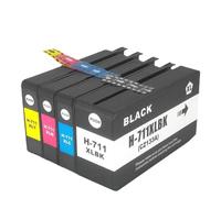 H-711 711 711XL InkJet Ink Cartridge Compatible With Designjet T120 T520 T 120 520 Printer Universal Fit Third Party Replacement(1SET(4PCS))