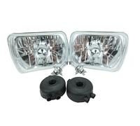 H&A Motorsports H6054 7"x6" Chrome Housing Diamond Cut Headlights Replacement Glass H4 7x6