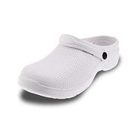 H/A Women's Kitchen Shoes Non Slip Safety Clogs Lightweight Working Garden Chef Shoes Slip On Hospital Clog Summer Sandals Waterproof Mules Clogs Outdoor Casual Walking Slippers White UK=1 to UK=13