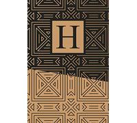 H: Art Deco Initial H Monogram Notebook, H Monogrammed Journal Gift