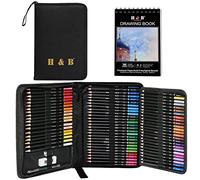 H & B 76pcs Colouring Pencils Set for Drawing Sketching Blending,Coloured Pencils for Adults,Artists,Beginners Professional Art Supplies with Sketchbook