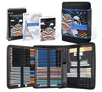 H & B 80pcs Drawing Set Sketching Pencil Set, Professional Colouring Pencils With Colouring Book,3 Colors Sketchbook,Art Supplies for Adults,Artists,Beginners