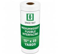 H.B.I. Products Medium Weight Fusible White Non Woven - Iron On Interfacing 15" x 25yd for Crafting, Quilting, Sewing, Shirt Plackets, Dresses, Collars, Cuffs and Other DIY Projects