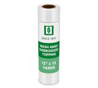 H.B.I. Products Wash Away Water Soluble Stabilizer and Topping 12" inch x 15 Yard Wash-Away Embroidery Stabilizer and Topping