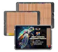H & B Pastel Colouring Pencils, 48-Count in Tin - Professional Artist Pencils for Adults & Kids,Vibrant for Sketching,Blending, Colouring Books, Wet or Dry Drawing & Illustration