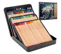 H & B Pastel Colouring Pencils, 72-Count in Tin - Professional Artist Pencils for Adults,Vibrant for Sketching,Blending, Colouring Books, Wet or Dry Drawing & Illustration