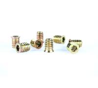 H-BOLT Type D Wood Insert Nuts - M6 & M8 Available - Premium Metal Threaded Inserts for Woodworking | Durable, Easy to Install, Ideal for Furniture and Cabinet Assembly (20, M6 17mm)
