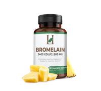 H&C Bromelain Veg Capsules 500mg (2400 GDU/g) - Pineapple Extract, 180 Count