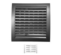 H&C VENT Anthracite Ventilation Grille with Connector, Slider, Insect Protection 7,5 x 7,5Inch / 190 x 190mm │ Vent Cover │ Extractor Air Vent Covers Inside Outside │ Pipe Covers │ Wall Door Window