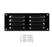 H&C VENT Black 260 x 105 mm Ventilation Grille │ Metal Vent Cover with Insect Protection │ Extractor Air Vents Covers for Inside Outside use │ Duct Pipe Grilles For External Internal Wall Door Window